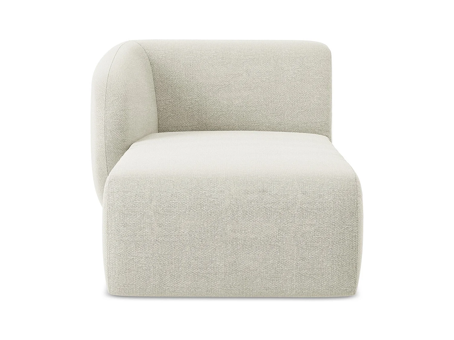 Chaise longue met hoek links van zand bouclé - LANI