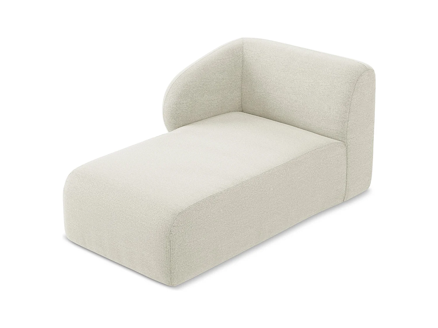 Chaise longue met hoek links van zand bouclé - LANI