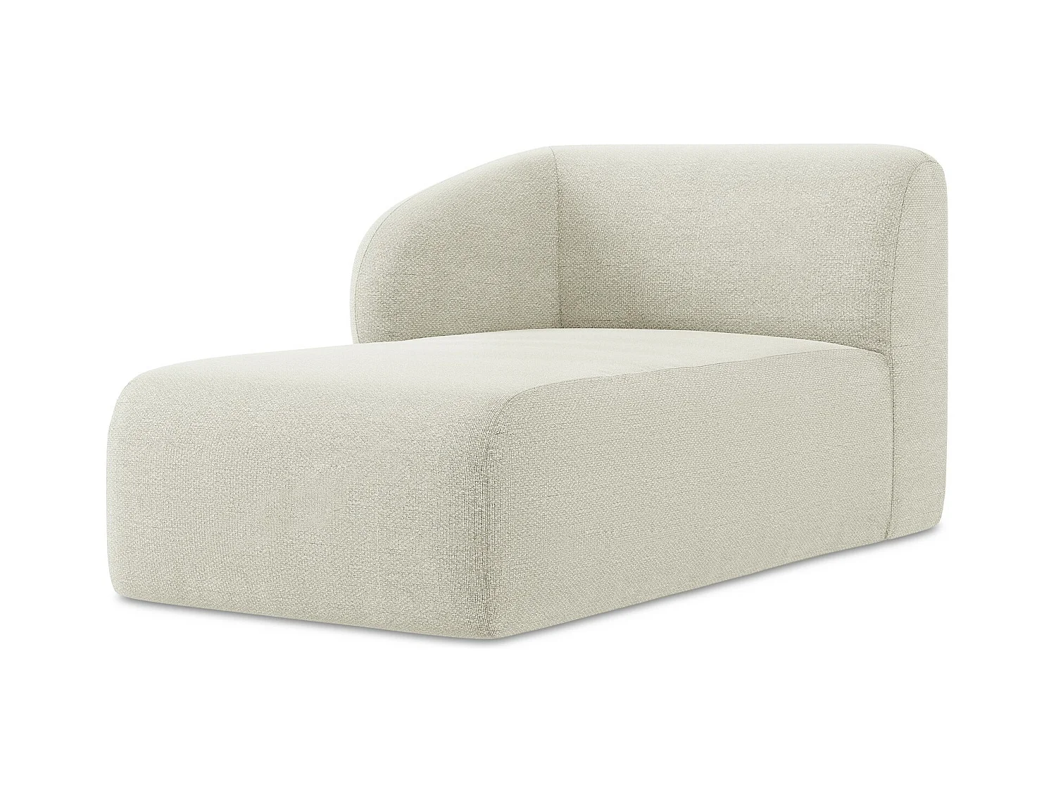 Méridienne gauche en tissu bouclette - sable - LANI