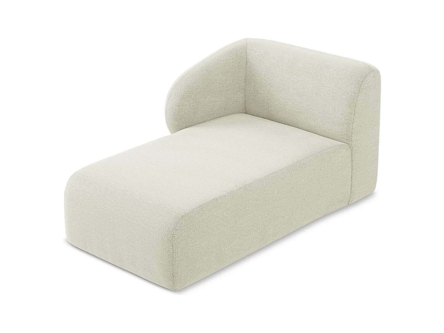 Méridienne gauche en tissu bouclette - sable - LANI