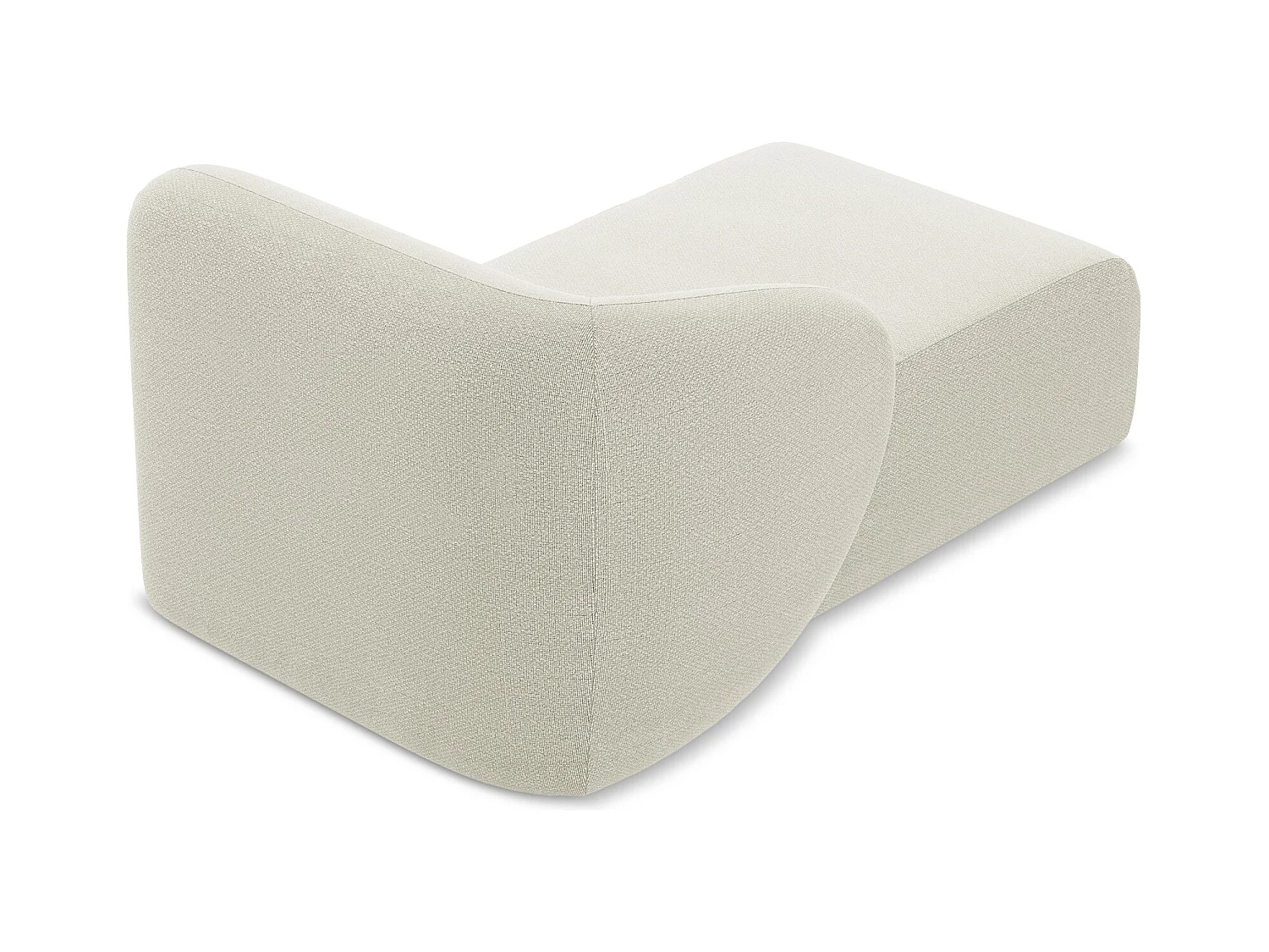 Méridienne gauche en tissu bouclette - sable - LANI