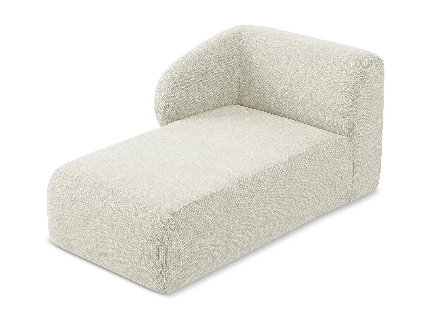 Méridienne gauche en tissu bouclette - sable - LANI