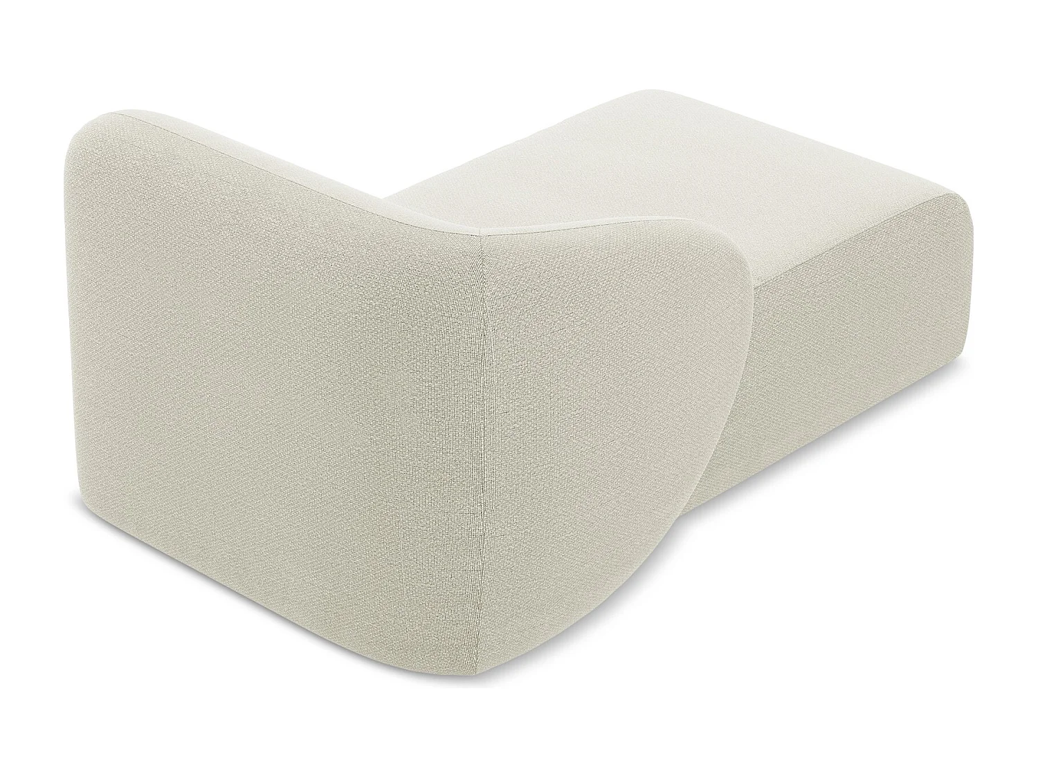 Méridienne gauche en tissu bouclette - sable - LANI