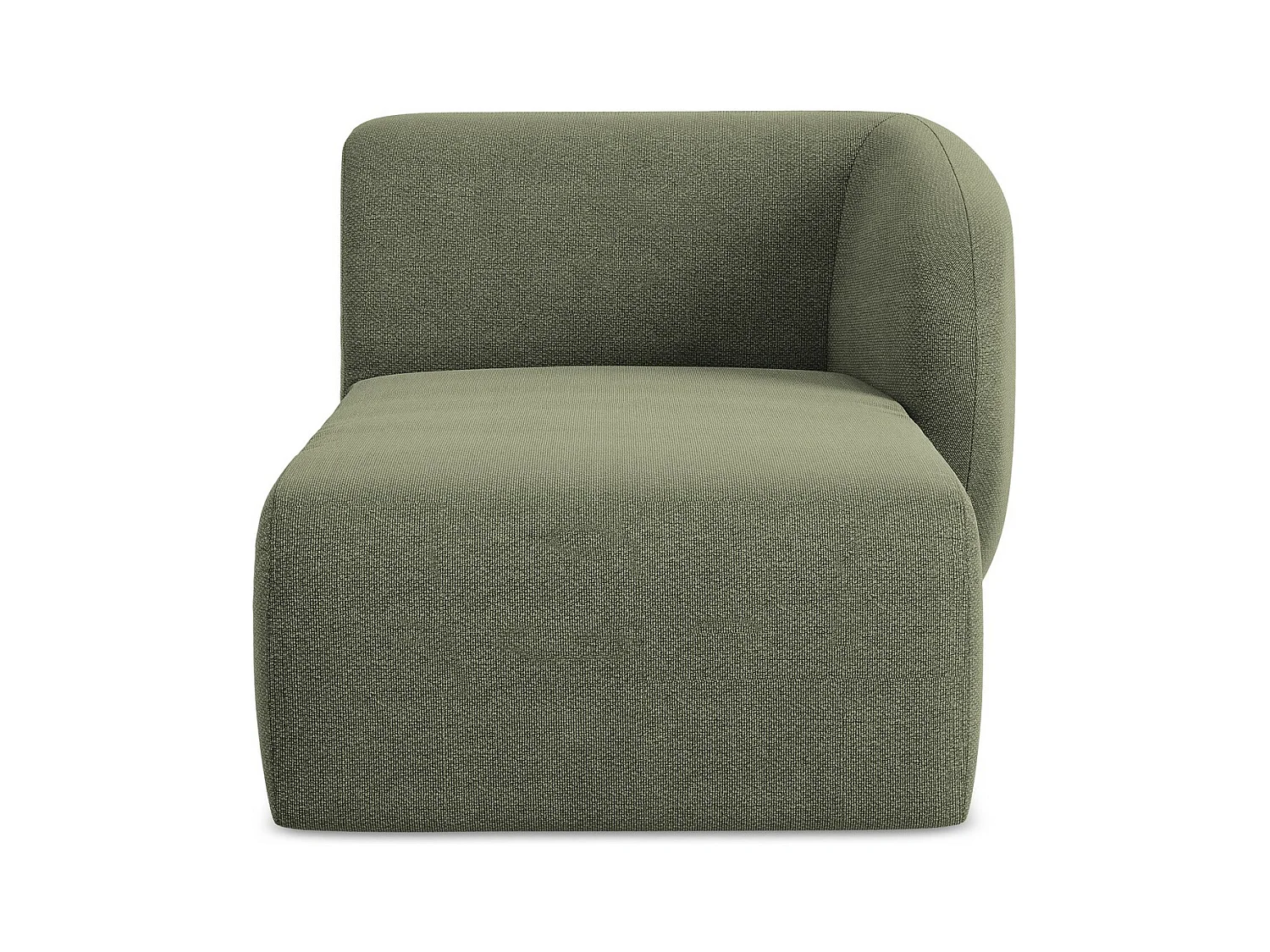 Méridienne droite en tissu bouclette - olive - LANI