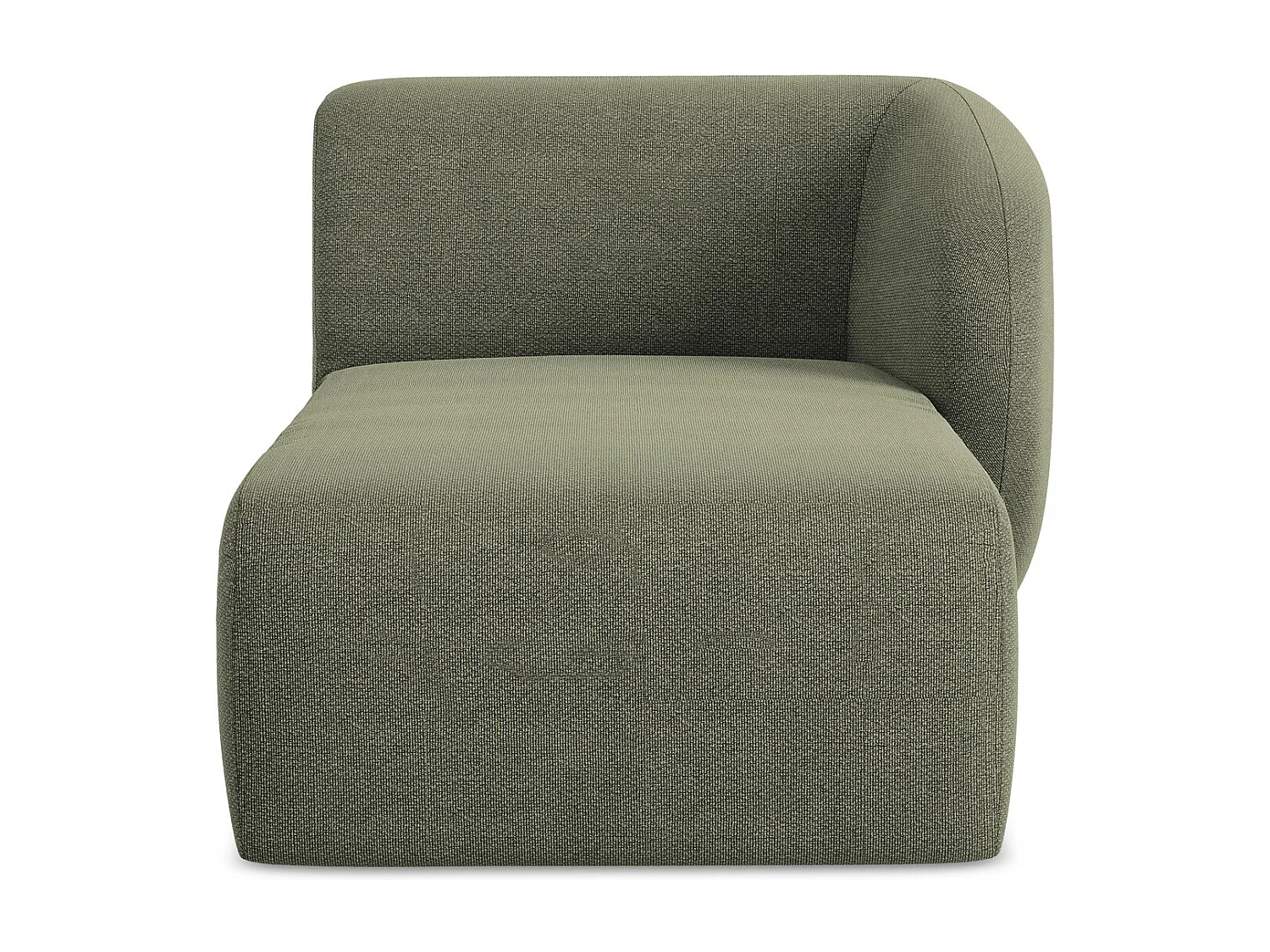 Méridienne droite en tissu bouclette - olive - LANI