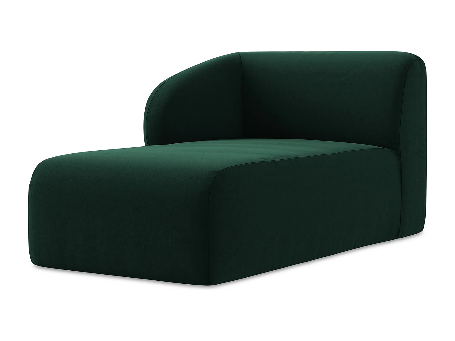 Méridienne gauche en velours - bouteille verte - LANI