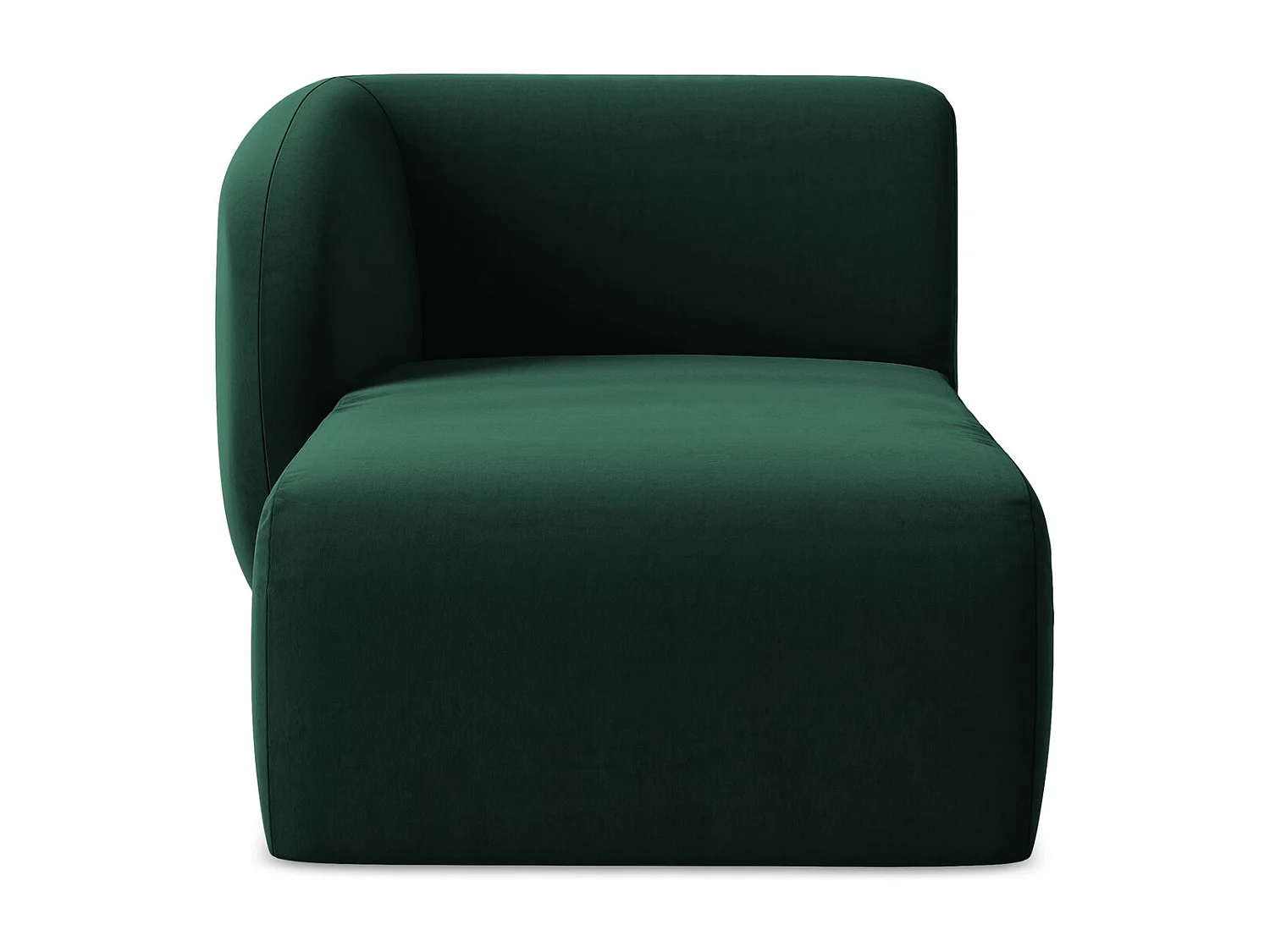 Méridienne gauche en velours - bouteille verte - LANI