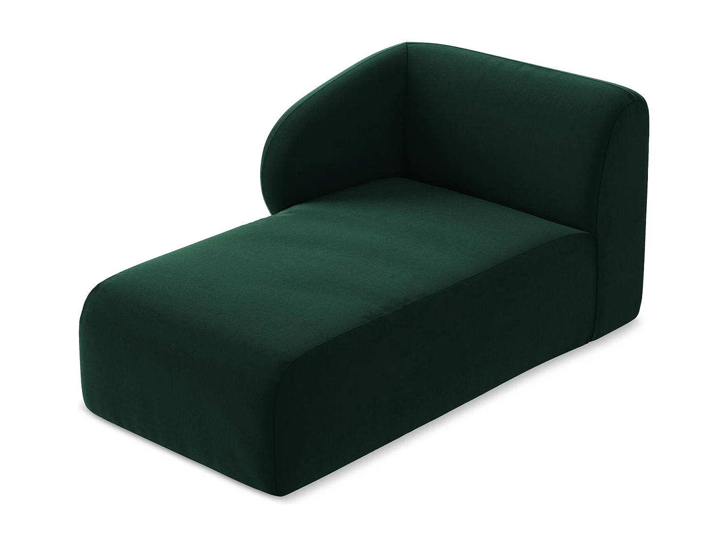 Méridienne gauche en velours - bouteille verte - LANI