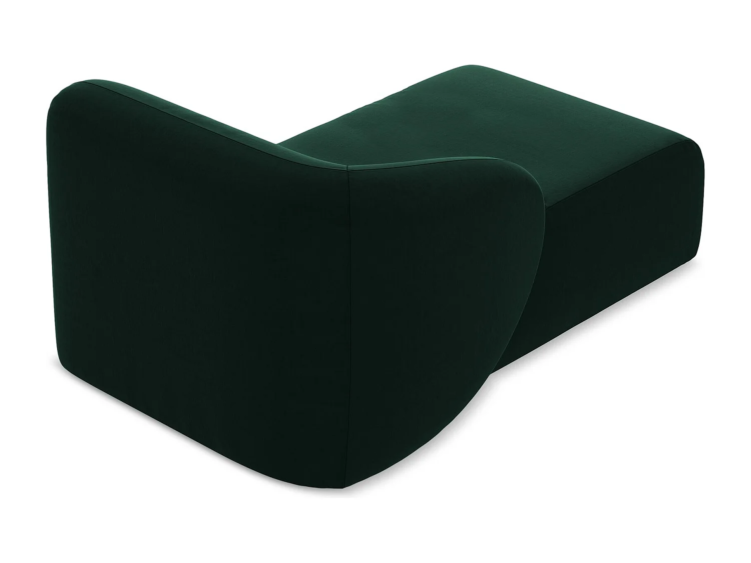 Méridienne gauche en velours - bouteille verte - LANI