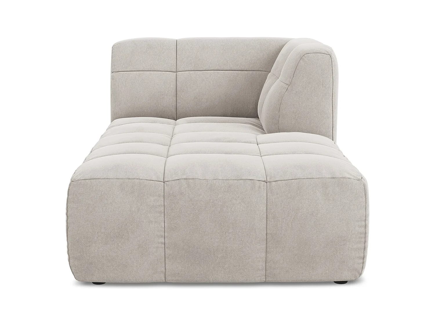 Méridienne droite en velours - beige clair - ALOHA