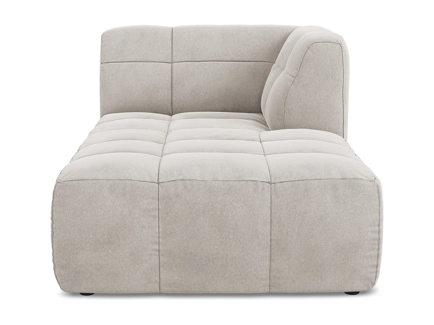 Méridienne droite en velours - beige clair - ALOHA