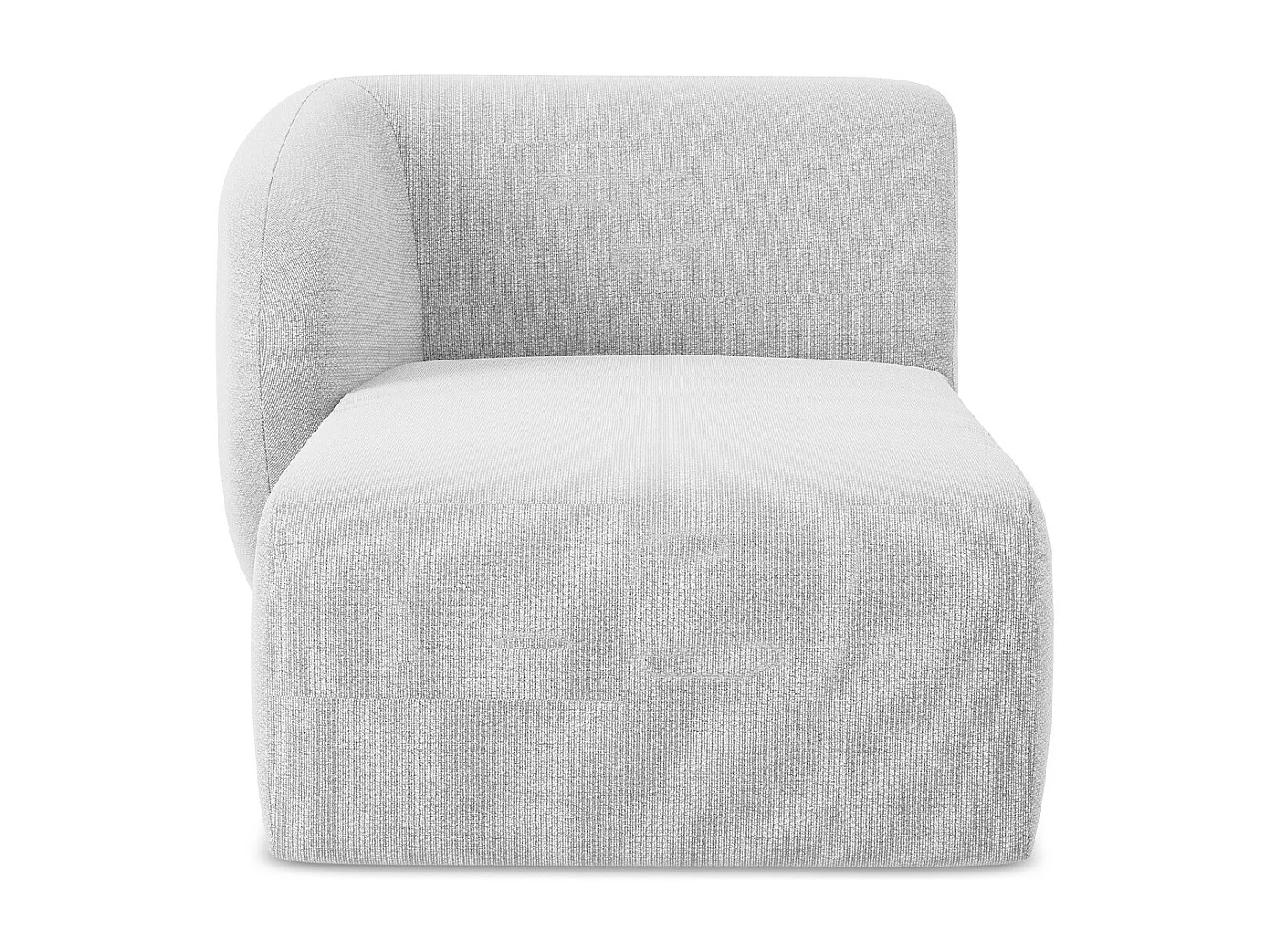 Méridienne gauche en tissu bouclette - argent - LANI