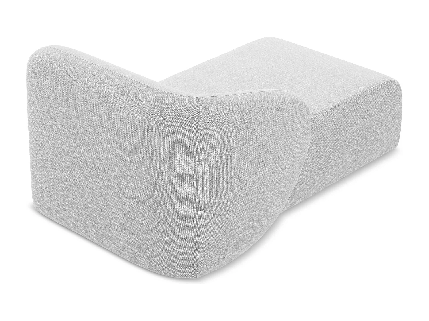 Méridienne gauche en tissu bouclette - argent - LANI