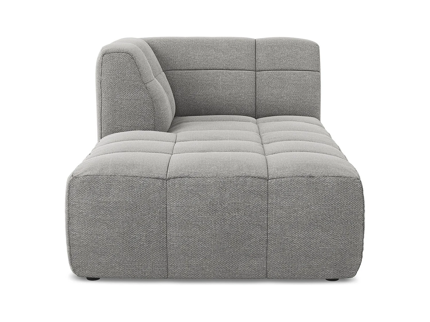 Chaise longue met hoek links van lichtgrijs bouclé - ALOHA