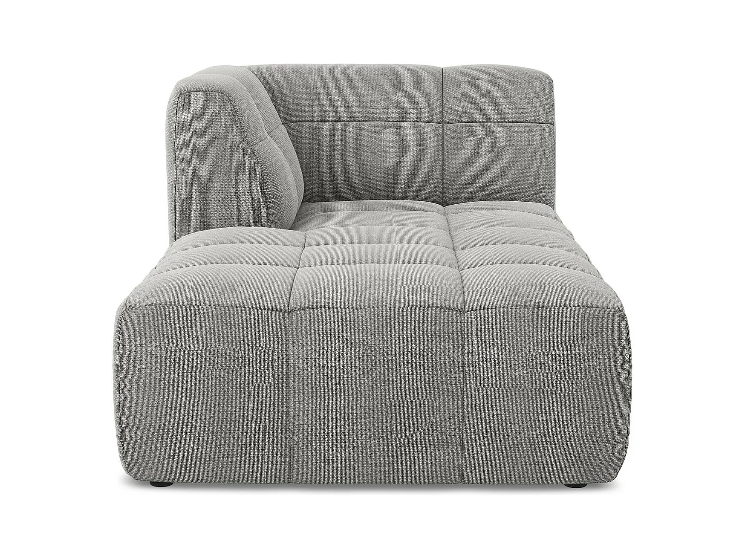 Méridienne gauche en tissu bouclette - gris clair - ALOHA