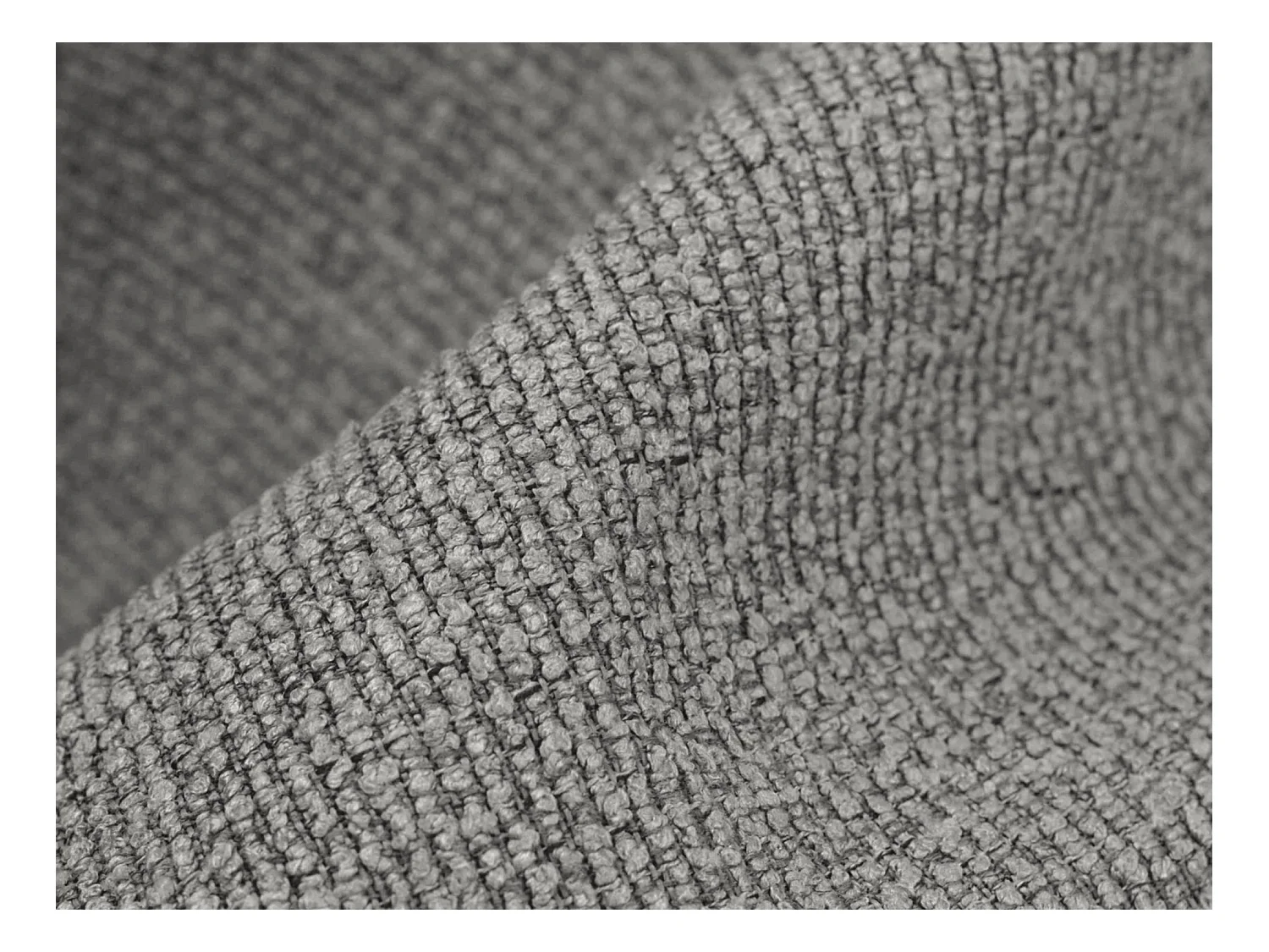 Méridienne gauche en tissu bouclette - gris clair - ALOHA