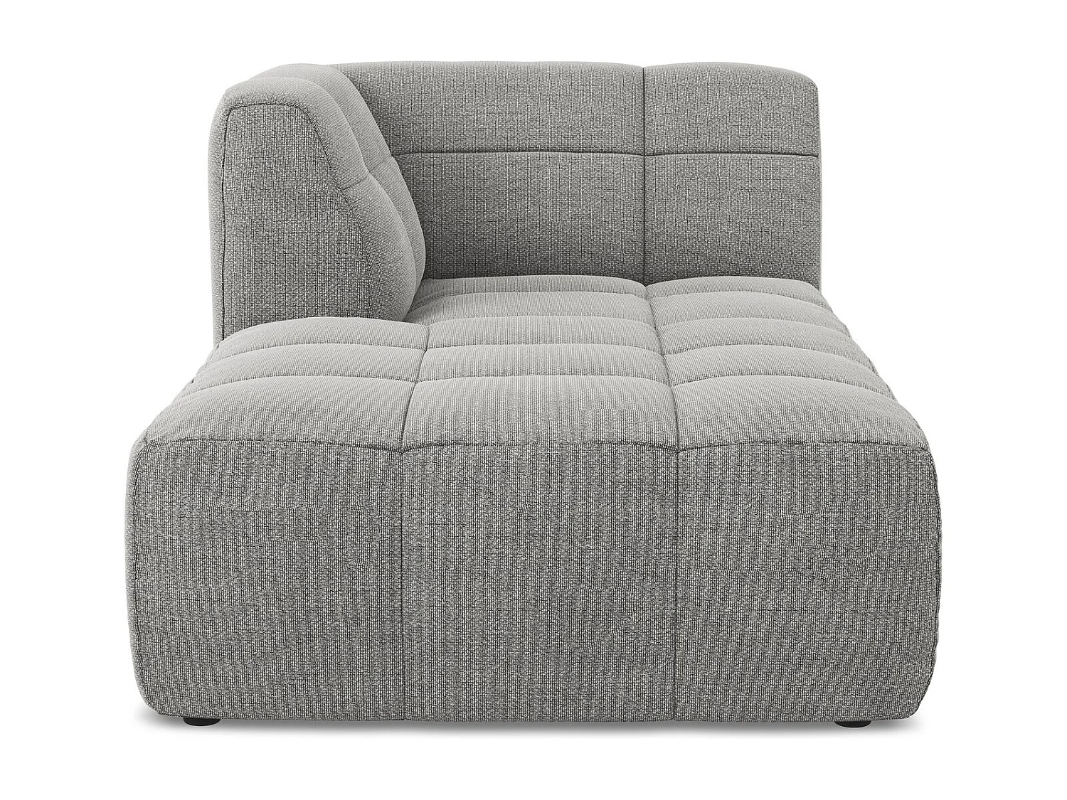 Méridienne gauche en tissu bouclette - gris clair - ALOHA