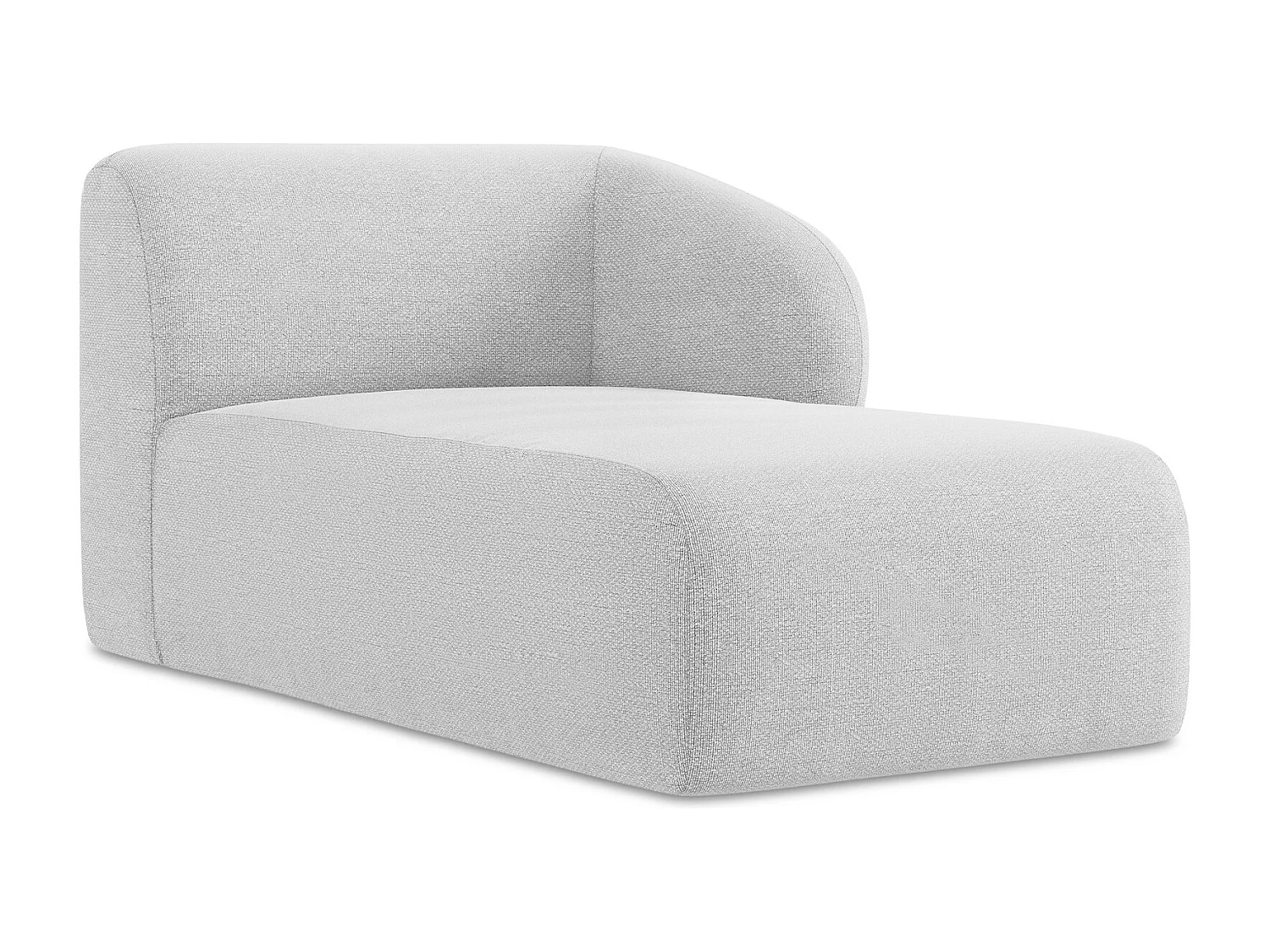 Méridienne droite en tissu bouclette - argent - LANI