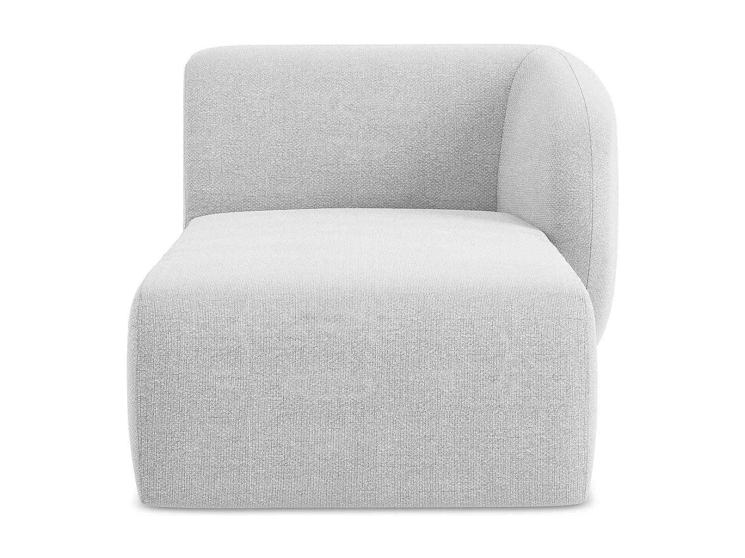 Méridienne droite en tissu bouclette - argent - LANI