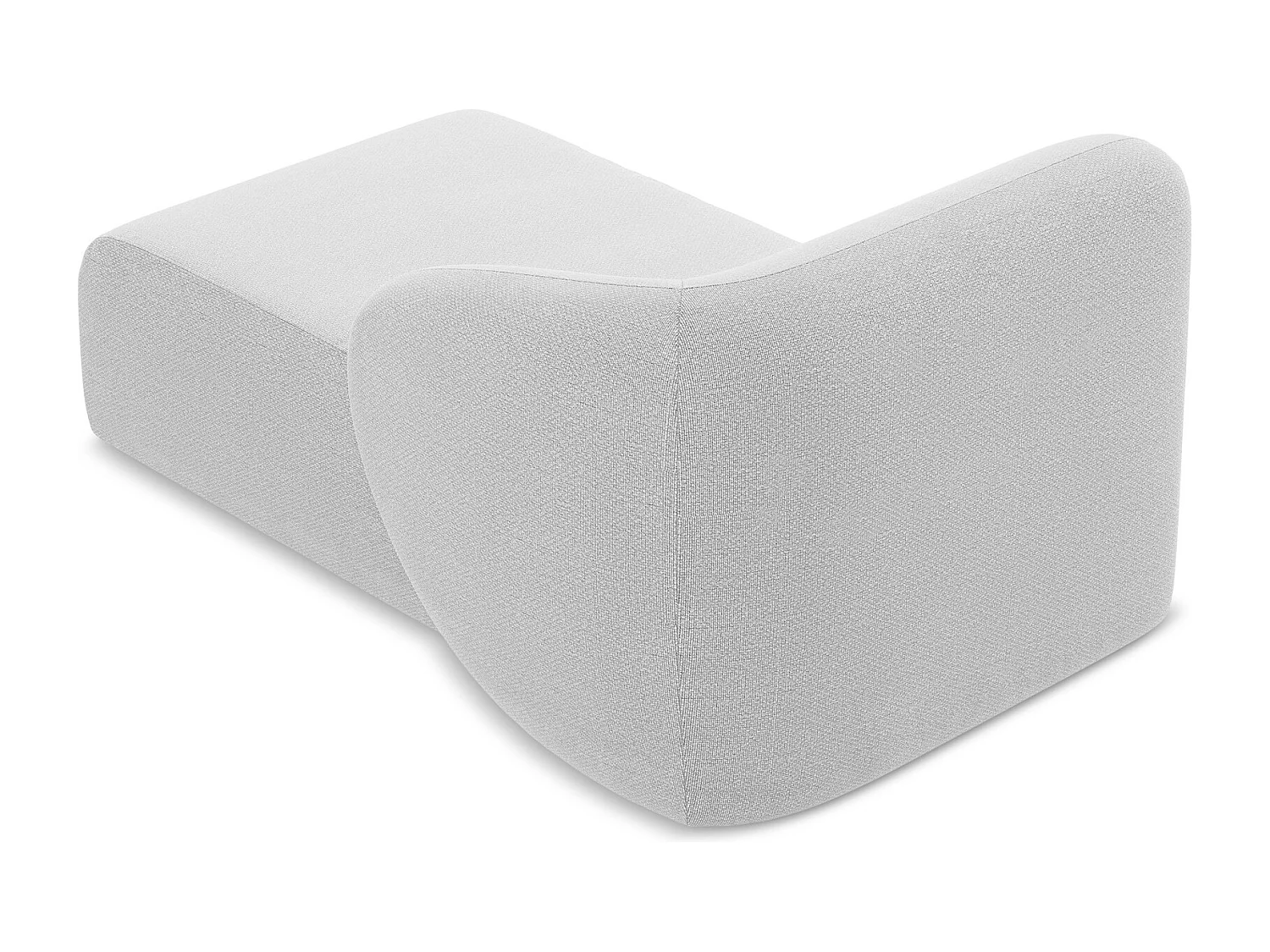 Méridienne droite en tissu bouclette - argent - LANI