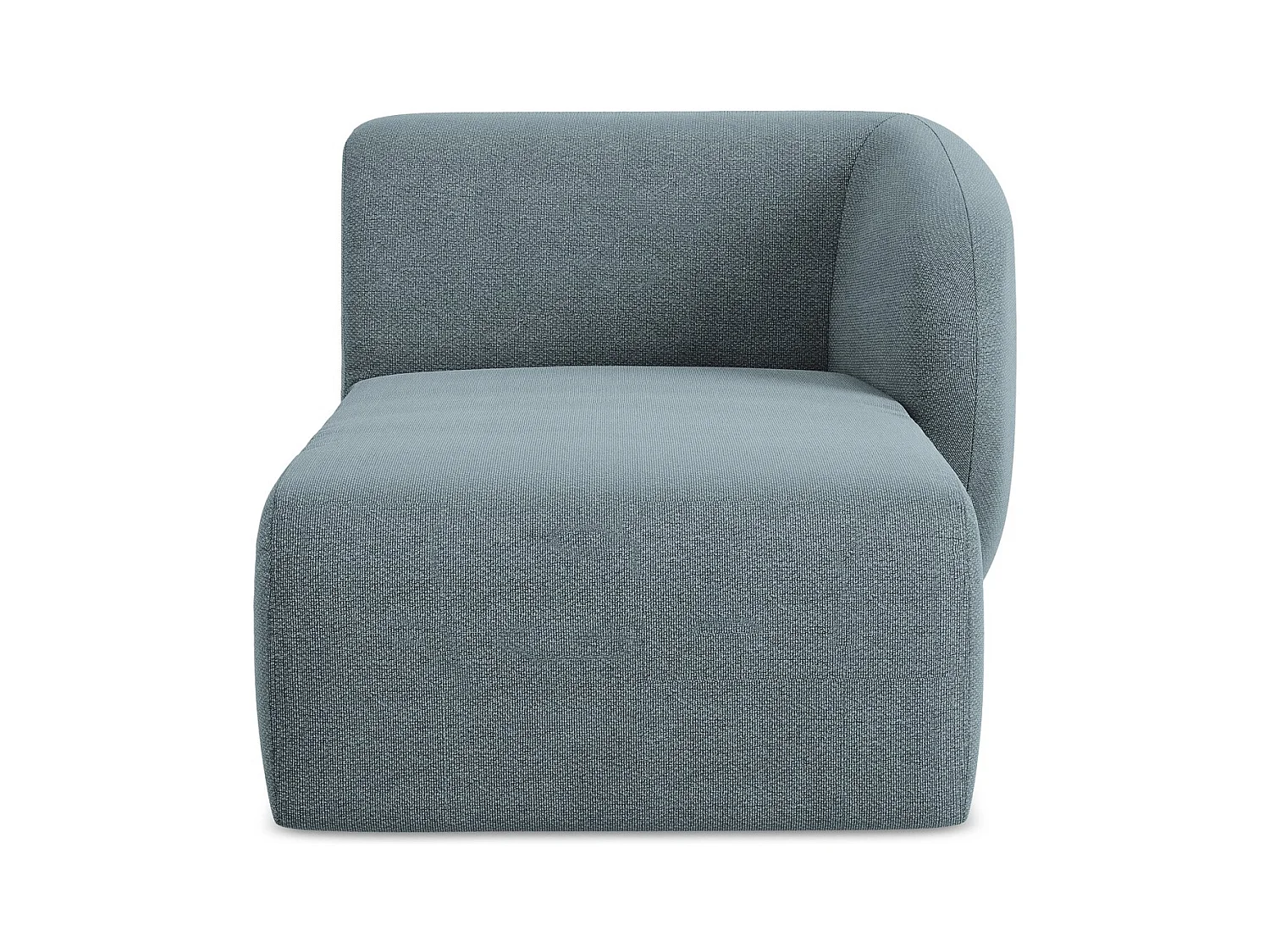Méridienne droite en tissu bouclette - jeans - LANI