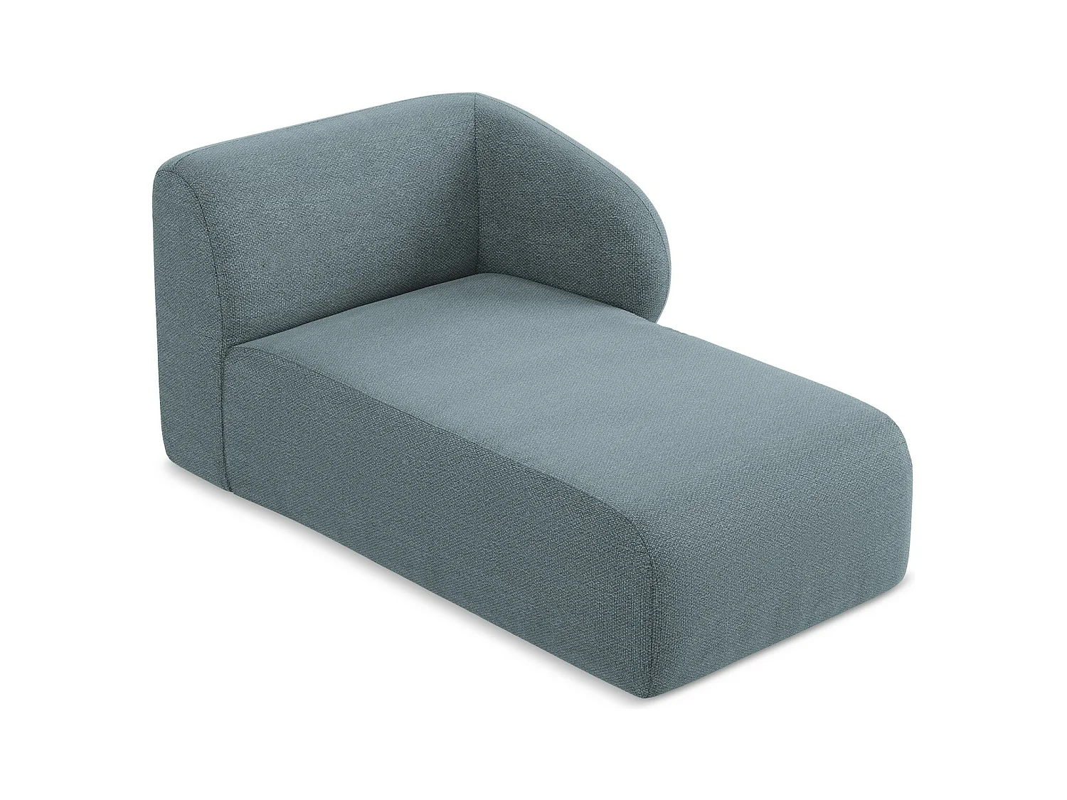 Méridienne droite en tissu bouclette - jeans - LANI
