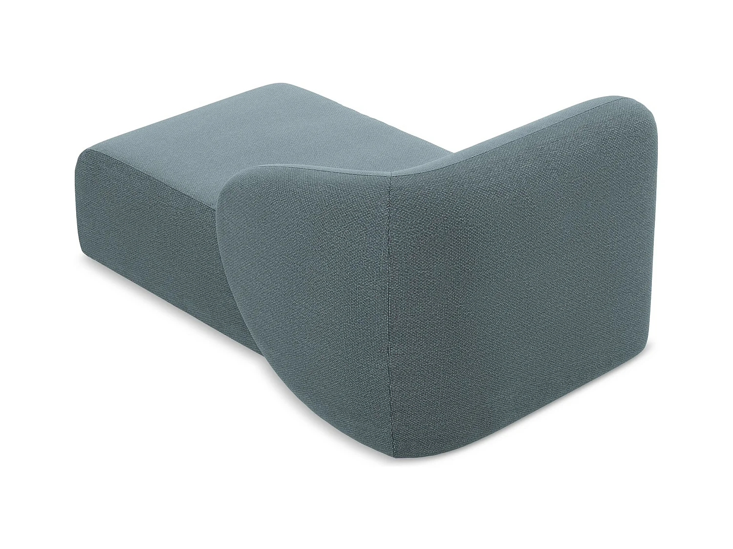 Méridienne droite en tissu bouclette - jeans - LANI