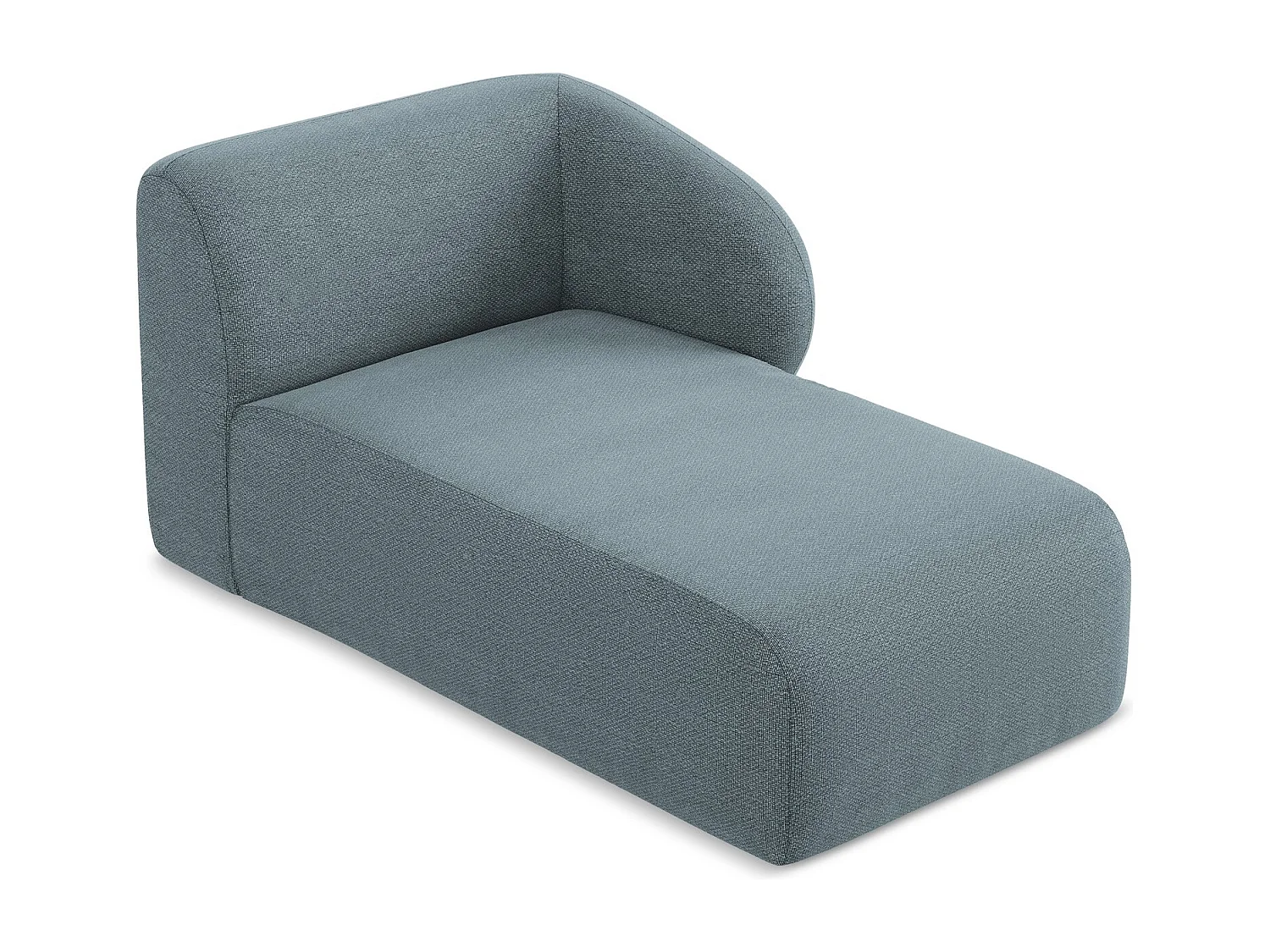 Méridienne droite en tissu bouclette - jeans - LANI