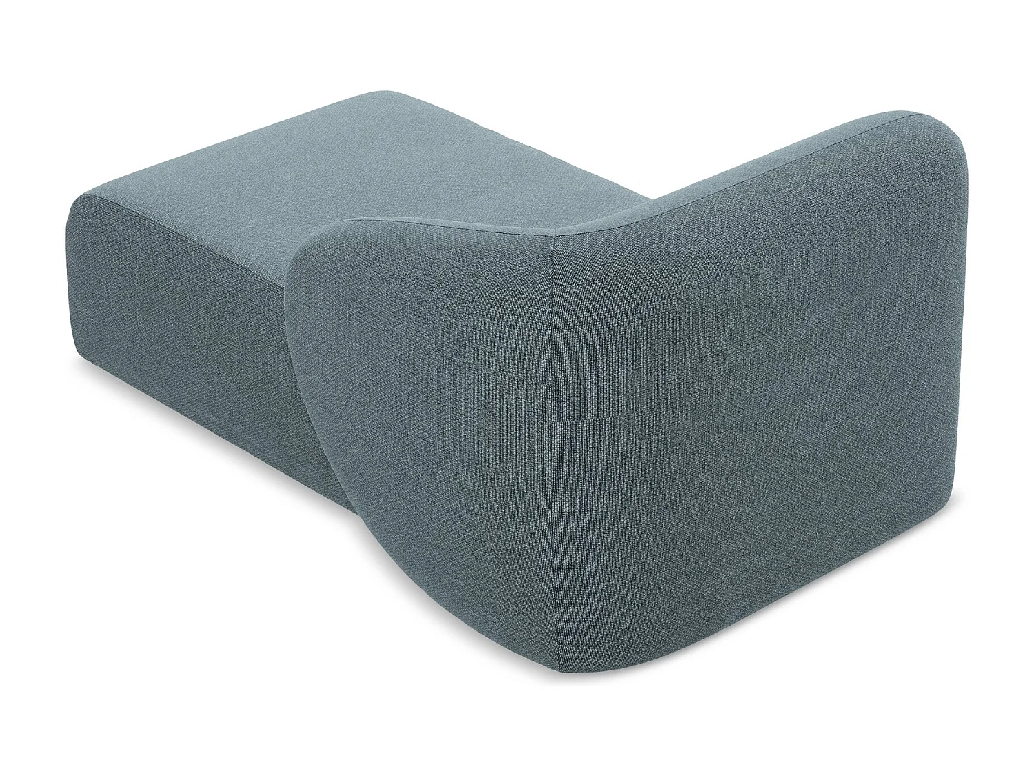 Méridienne droite en tissu bouclette - jeans - LANI