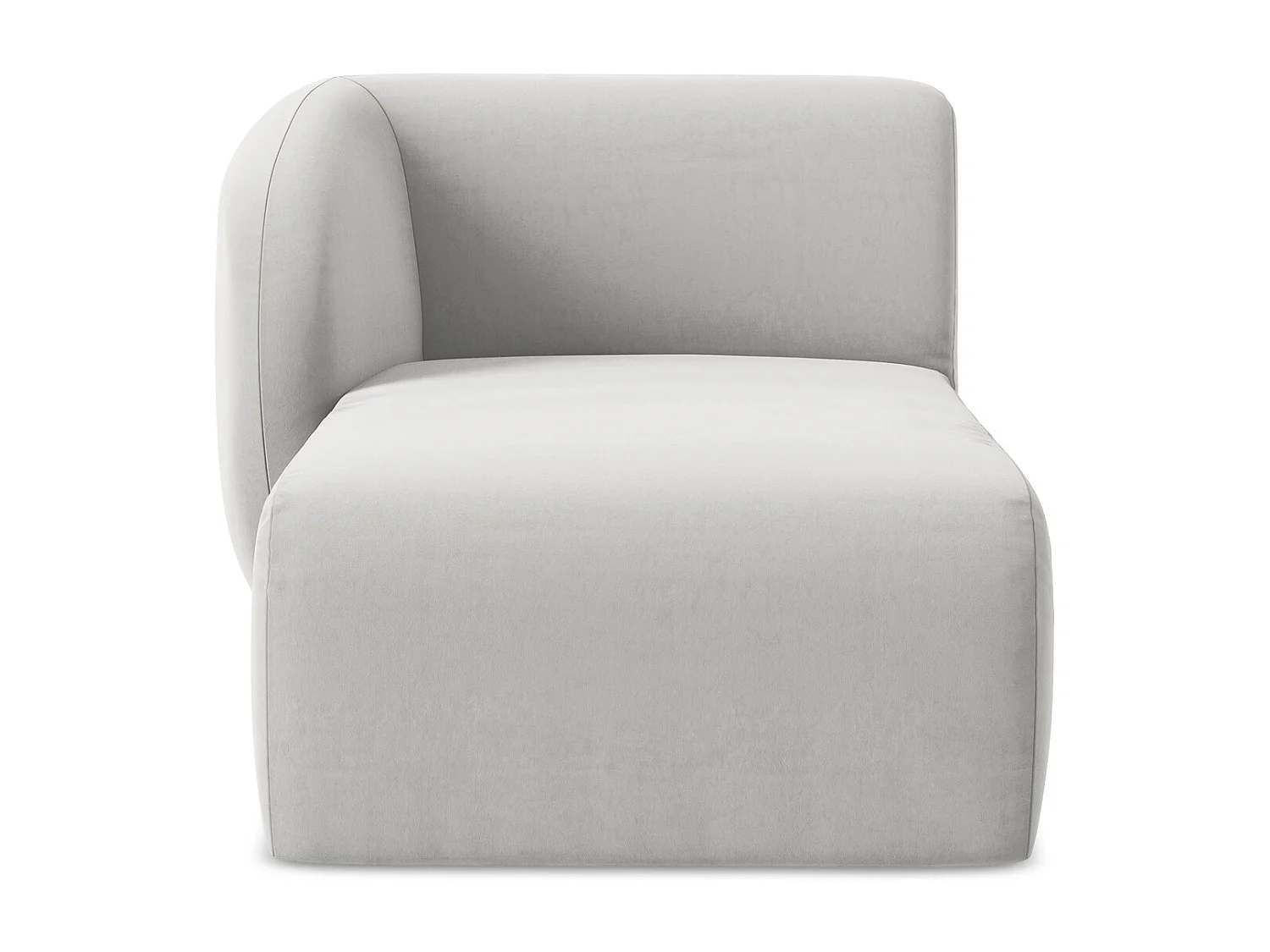 Méridienne gauche en velours - argent - LANI