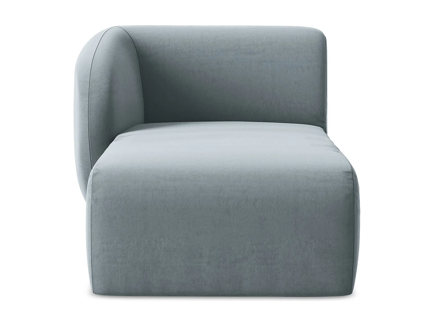 Méridienne gauche en velours - bleu clair - LANI