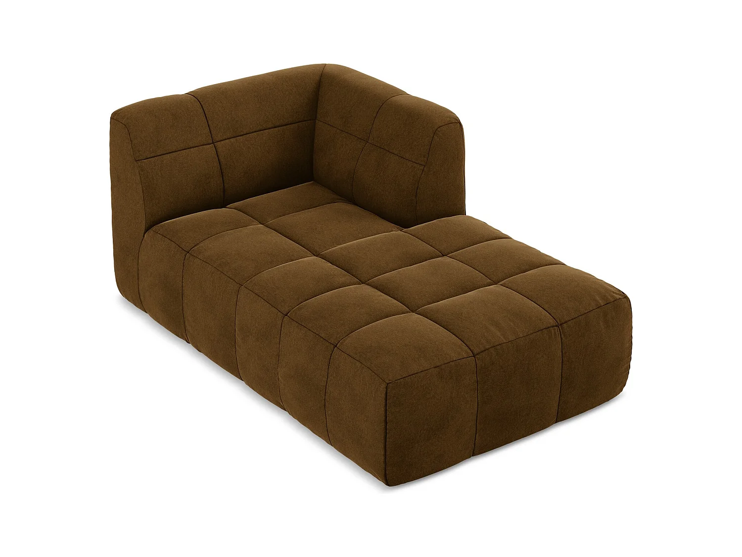 Méridienne droite en velours - moutarde - ALOHA