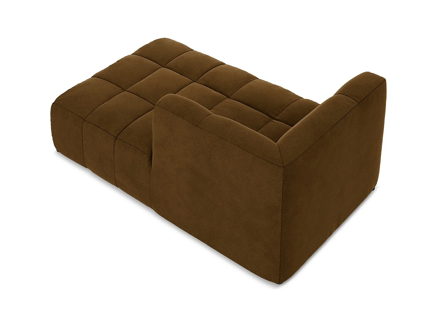 Méridienne droite en velours - moutarde - ALOHA