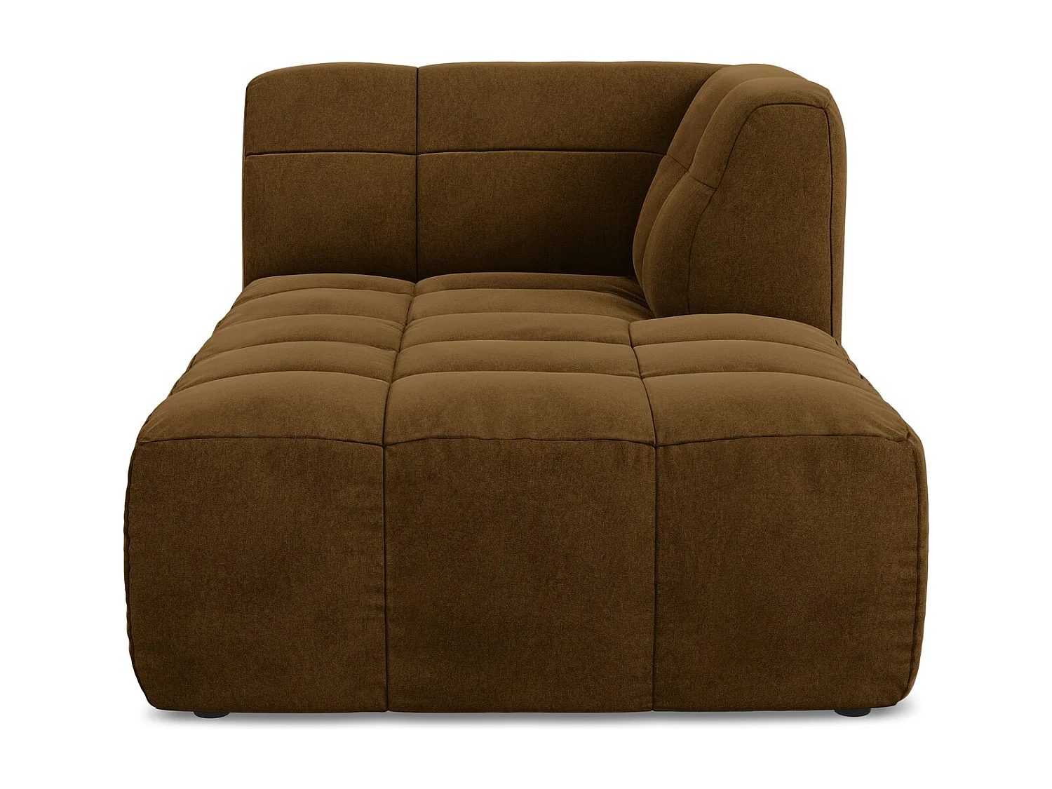 Méridienne droite en velours - moutarde - ALOHA