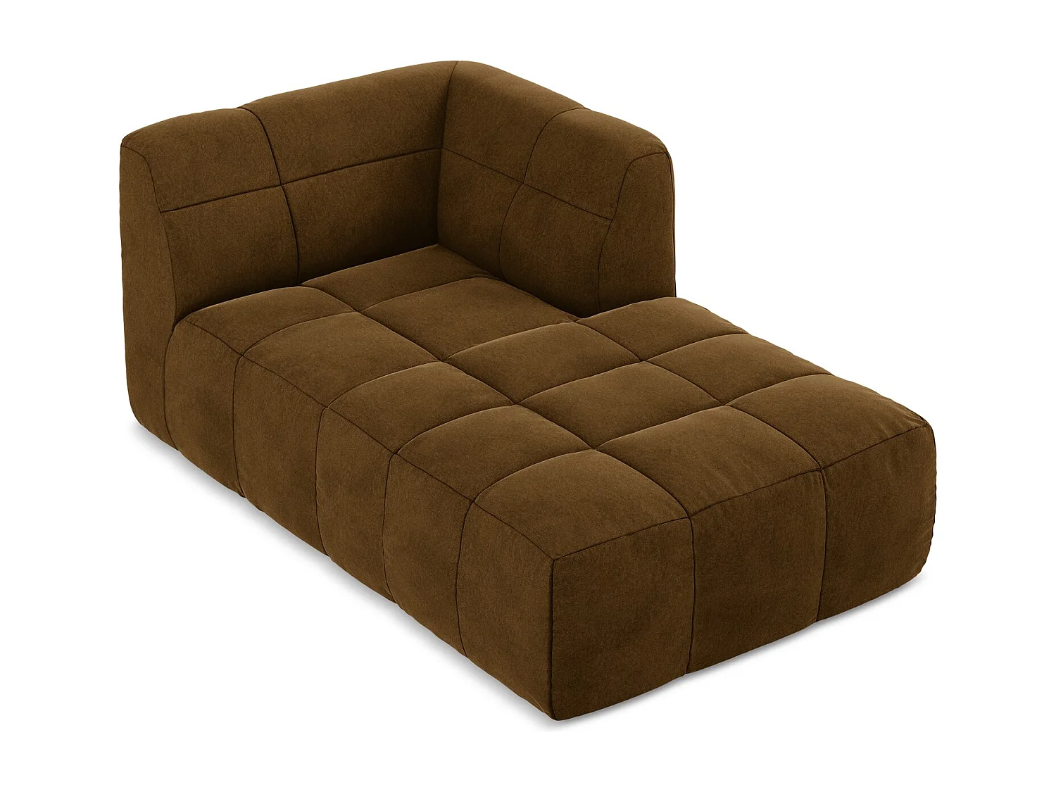 Méridienne droite en velours - moutarde - ALOHA