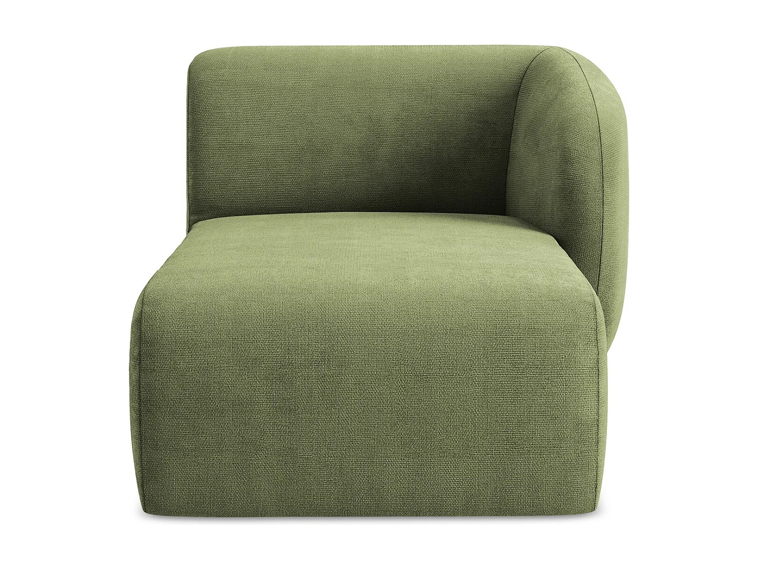 Méridienne droite en tissu chenille - vert - LANI