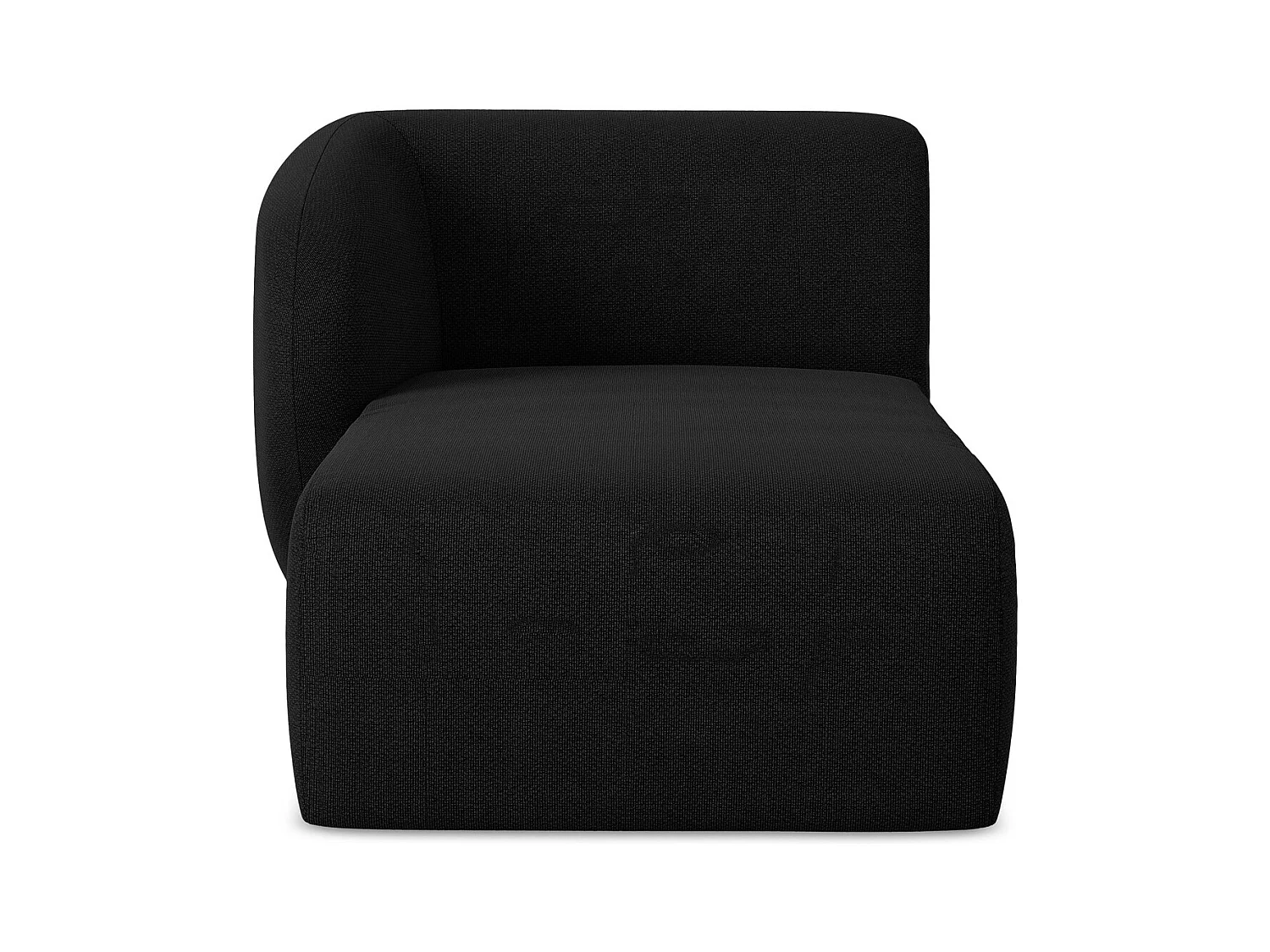 Szezlong lewostronny - z tkaniny bouclé - czarny - LANI