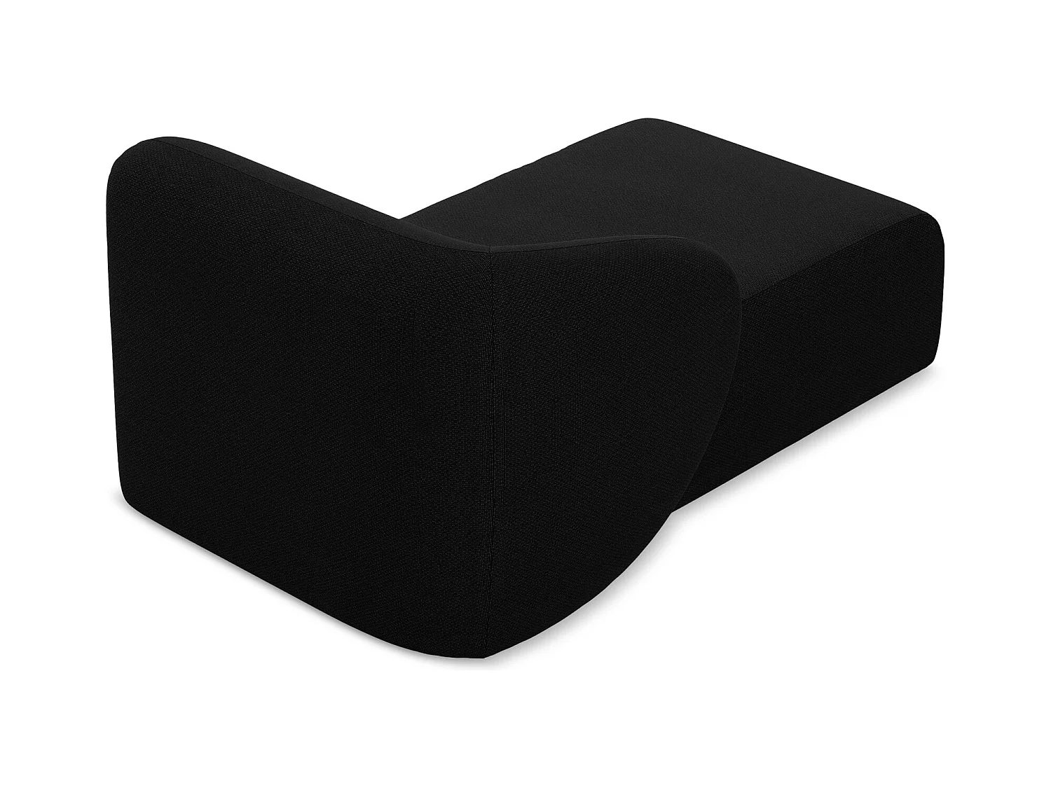 Szezlong lewostronny - z tkaniny bouclé - czarny - LANI