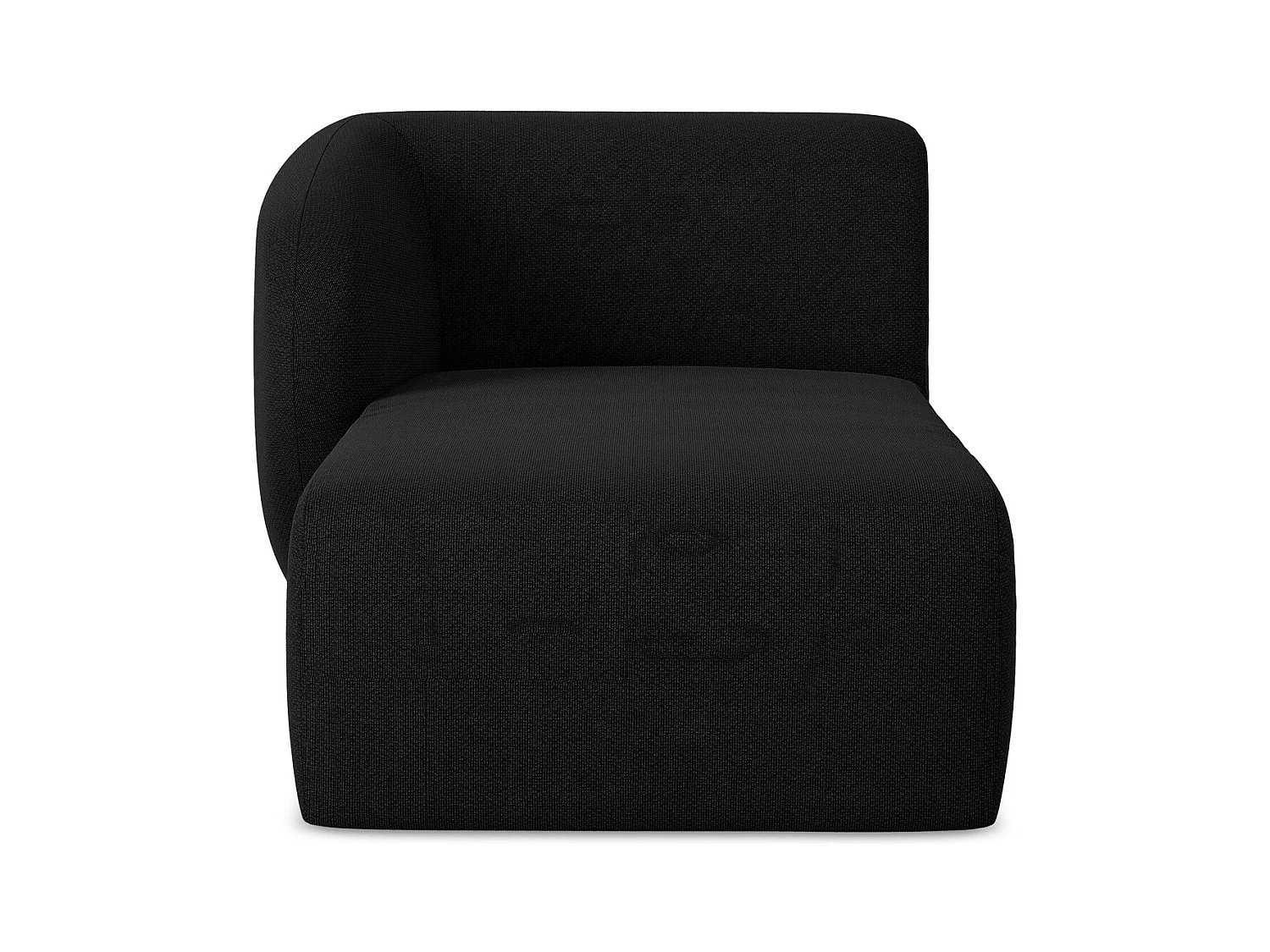 Méridienne gauche en tissu bouclette - noir - LANI