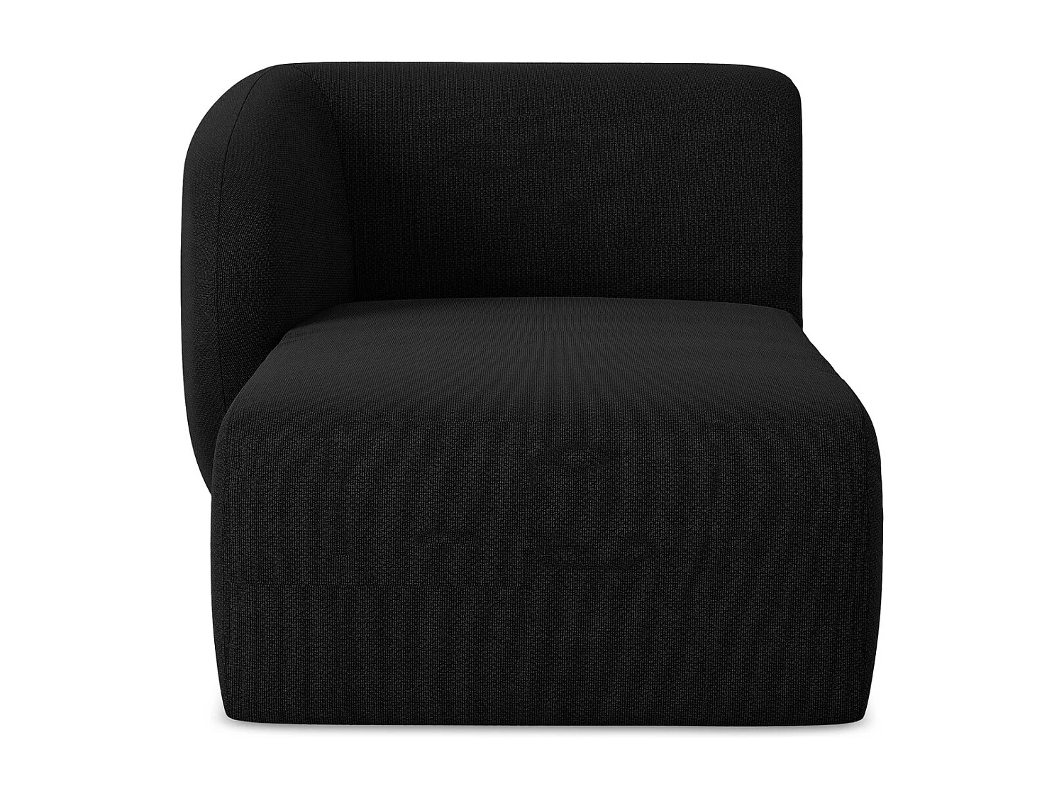 Méridienne gauche en tissu bouclette - noir - LANI