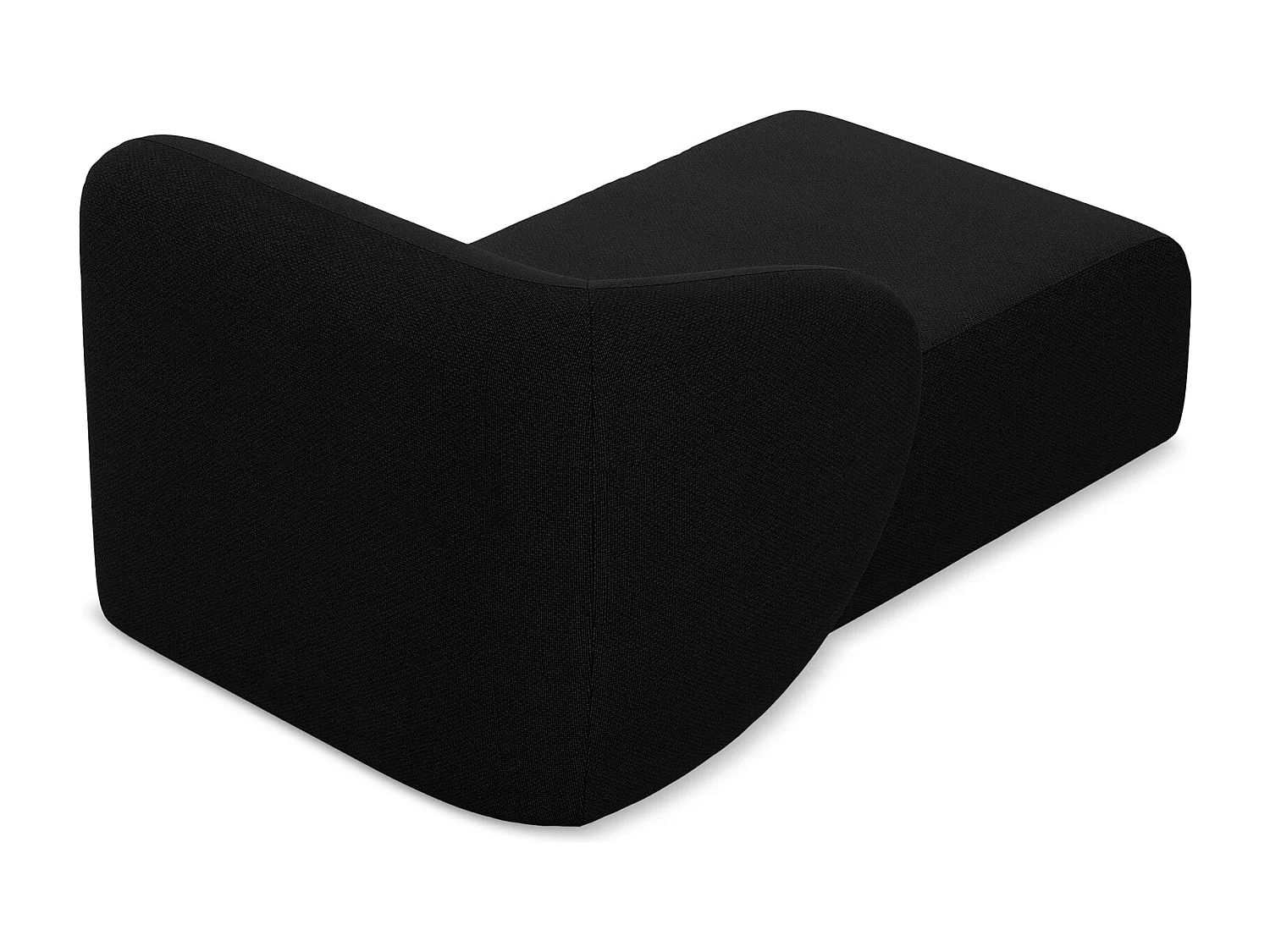 Méridienne gauche en tissu bouclette - noir - LANI