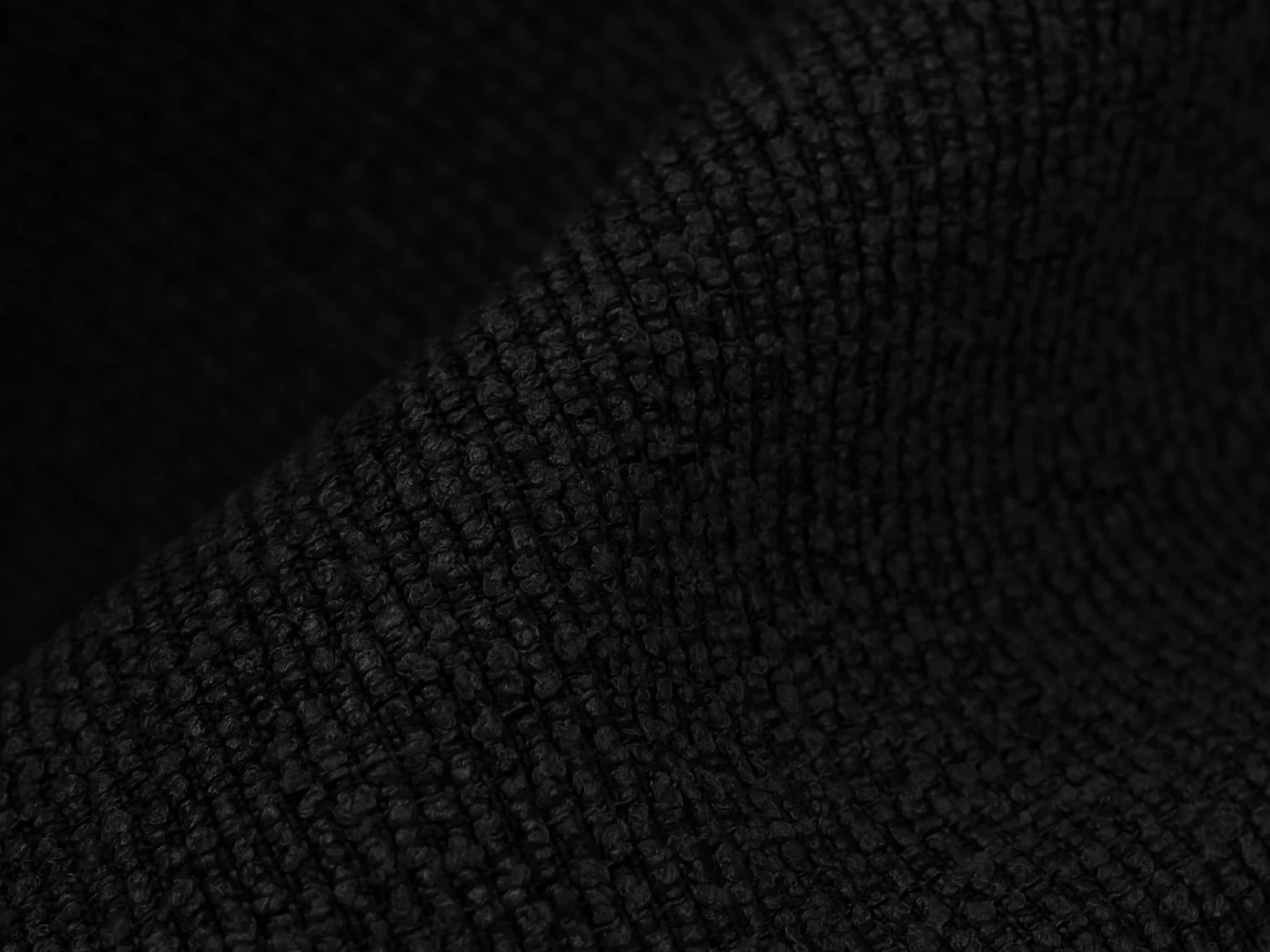 Méridienne gauche en tissu bouclette - noir - LANI