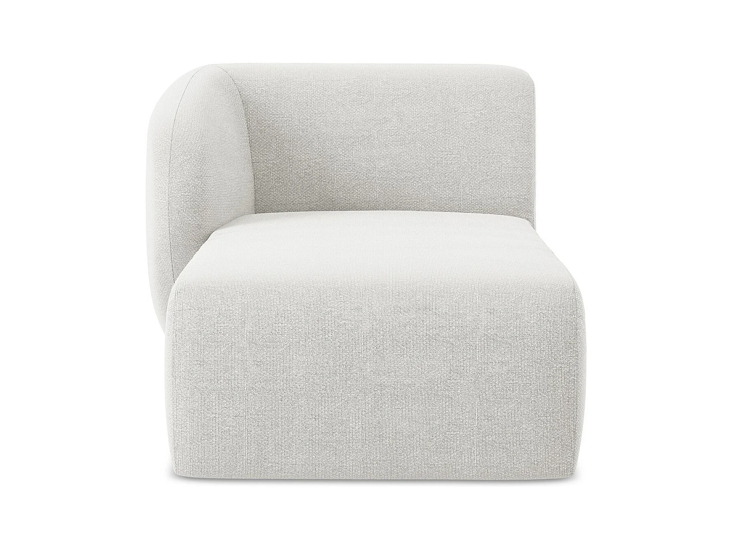 Chaise longue met hoek links van wit bouclé - LANI