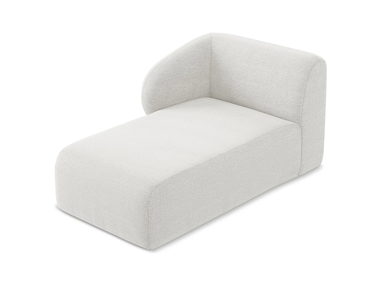 Chaise longue met hoek links van wit bouclé - LANI