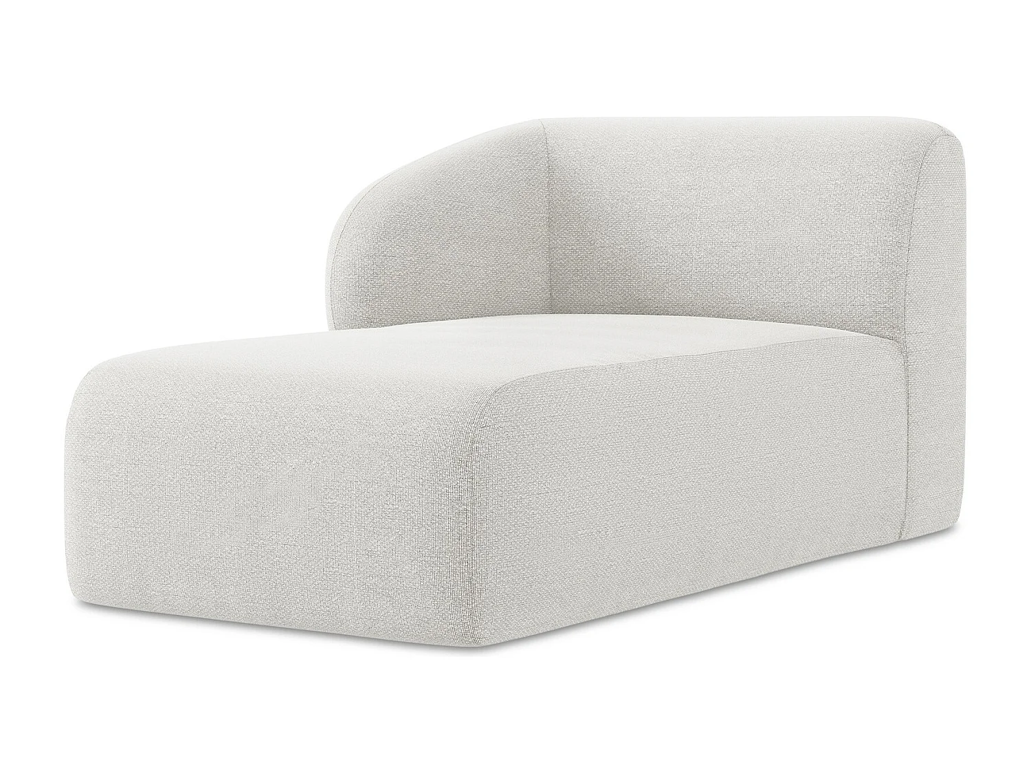 Méridienne gauche en tissu bouclette - blanc - LANI