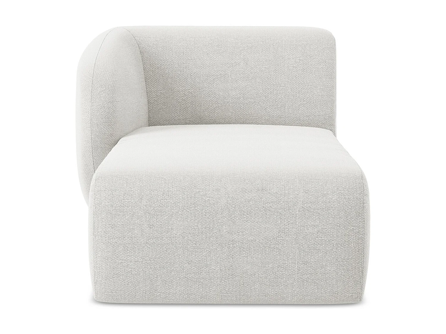 Méridienne gauche en tissu bouclette - blanc - LANI