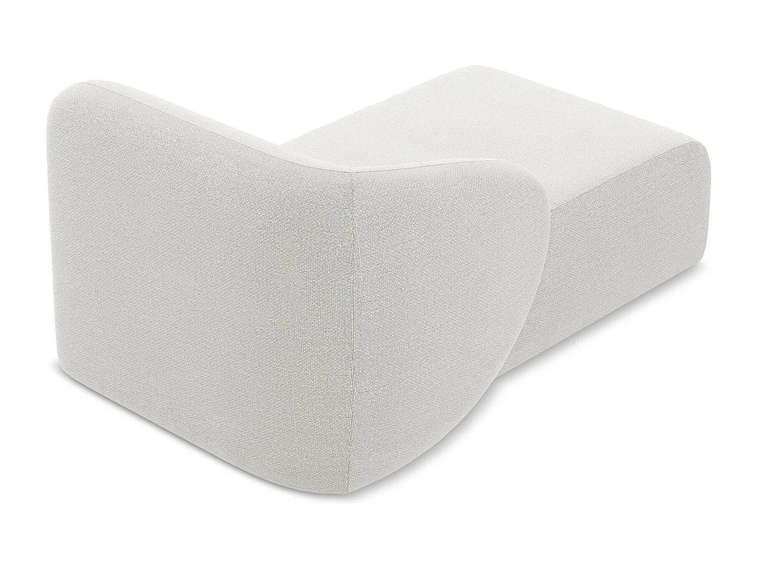 Méridienne gauche en tissu bouclette - blanc - LANI