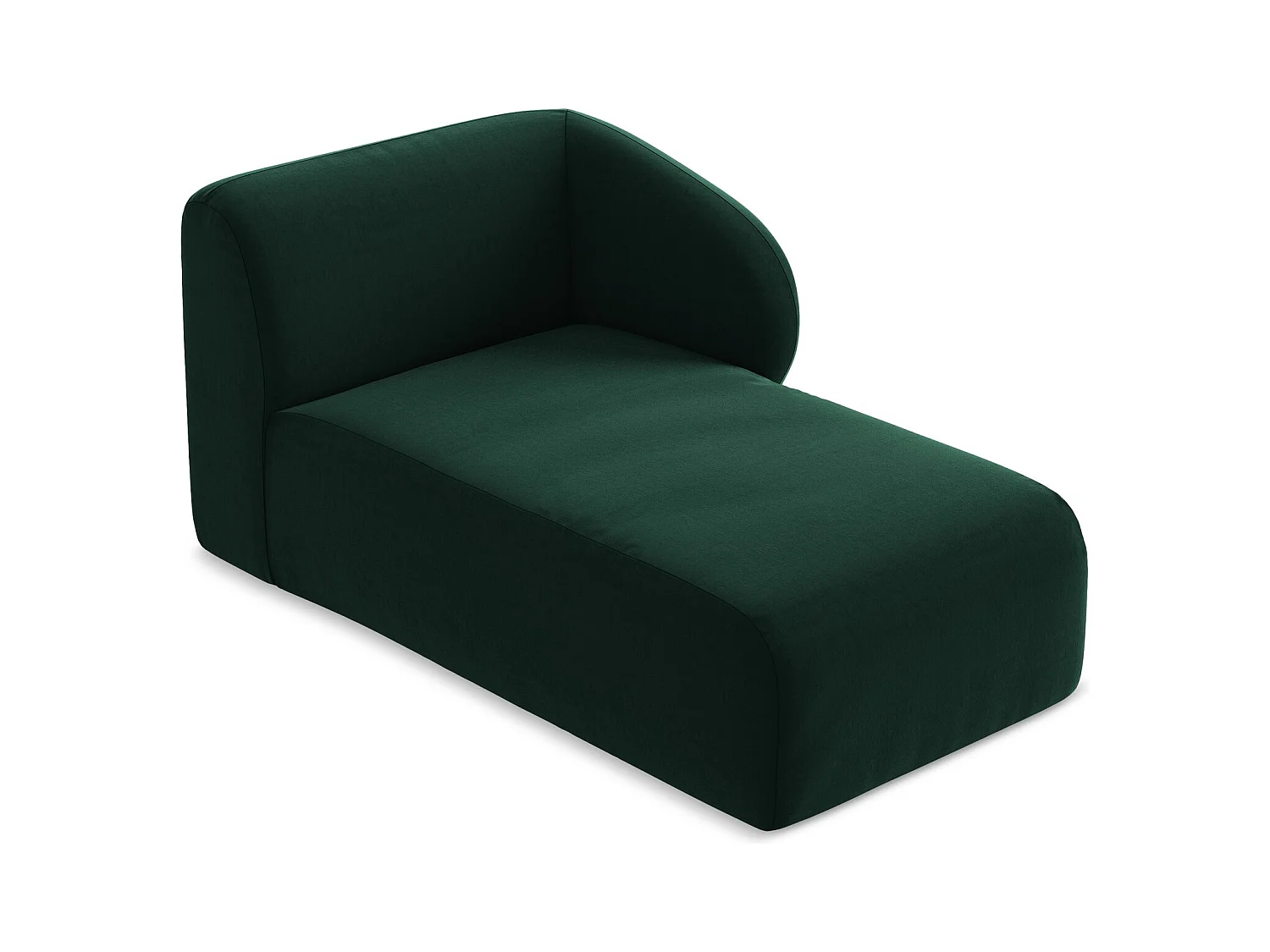 Modular - Recamiere Rechts - Samt - Flaschengrün - LANI