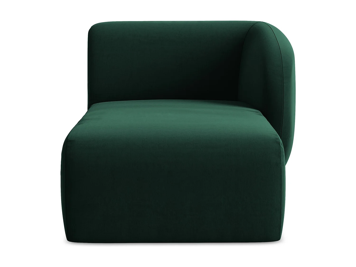 Méridienne droite en velours - bouteille verte - LANI