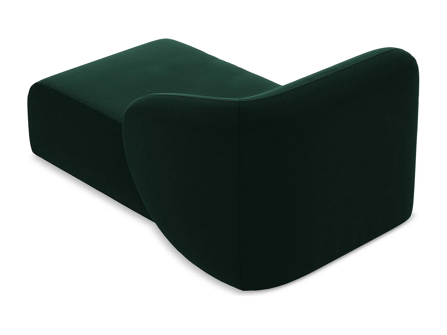 Méridienne droite en velours - bouteille verte - LANI